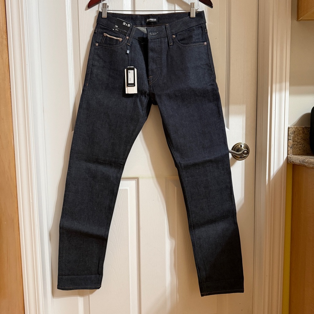 NWT Men’s Express Selvedge Denim Slim Jeans 28x30 - MSRP $148
